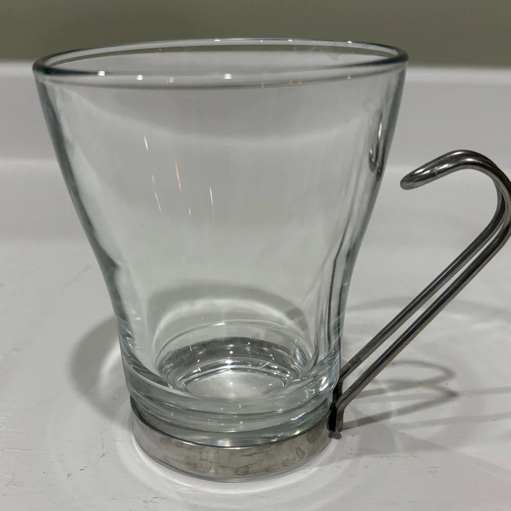 Bormioli Rocco Italian Mid Century Modern Tempered Cappuccino Expresso Tea Cups